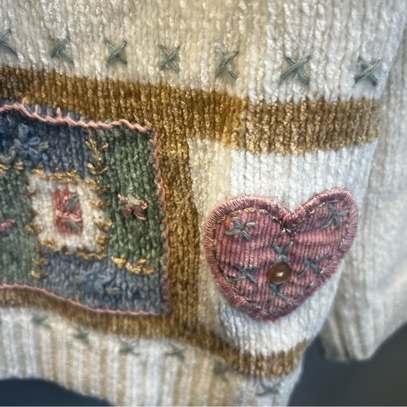 Vintage Alfred Dunner Cream Sweater with Embroidered Details - Picture 5 of 6